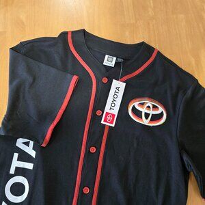 Toyota Mad Engine X Logo Men's Baseball Button Front SS Shirt Black Medium NWT